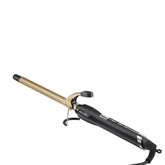 IKONIC Curling Tong CT-16mm Black & Gold | Professional Slim Hair Curler for Tight Spiral Curls